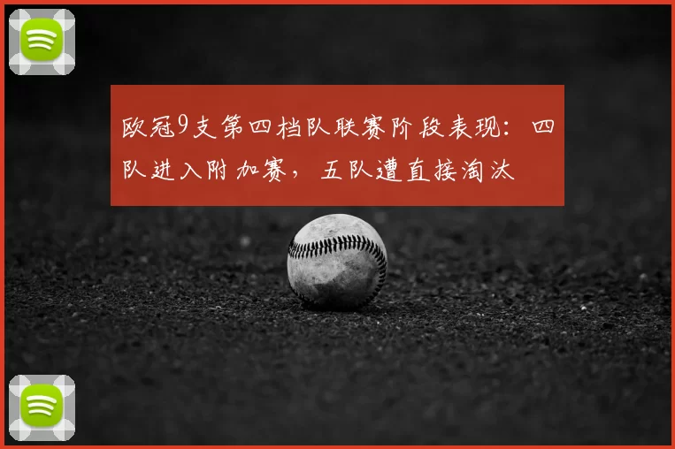 欧冠9支第四档队联赛阶段表现：四队进入附加赛，五队遭直接淘汰